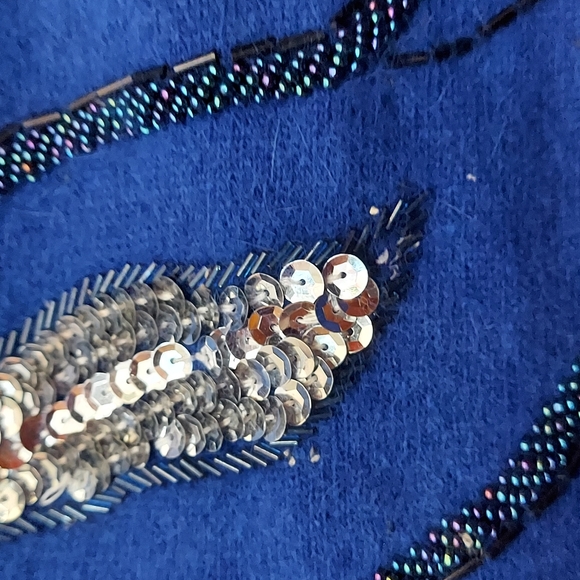 Cee Gee By Sue Wong Vintage Cobalt Blue Lambswool Blend Sweater Dress - Picture 5 of 14